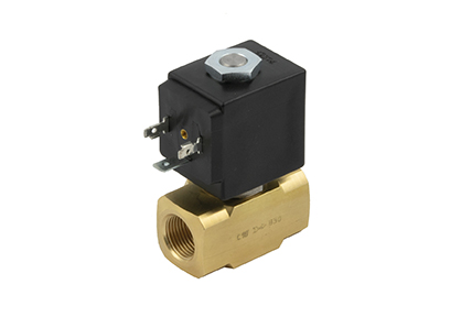 2-way solenoid valve, direct control, brass or stainless steel body