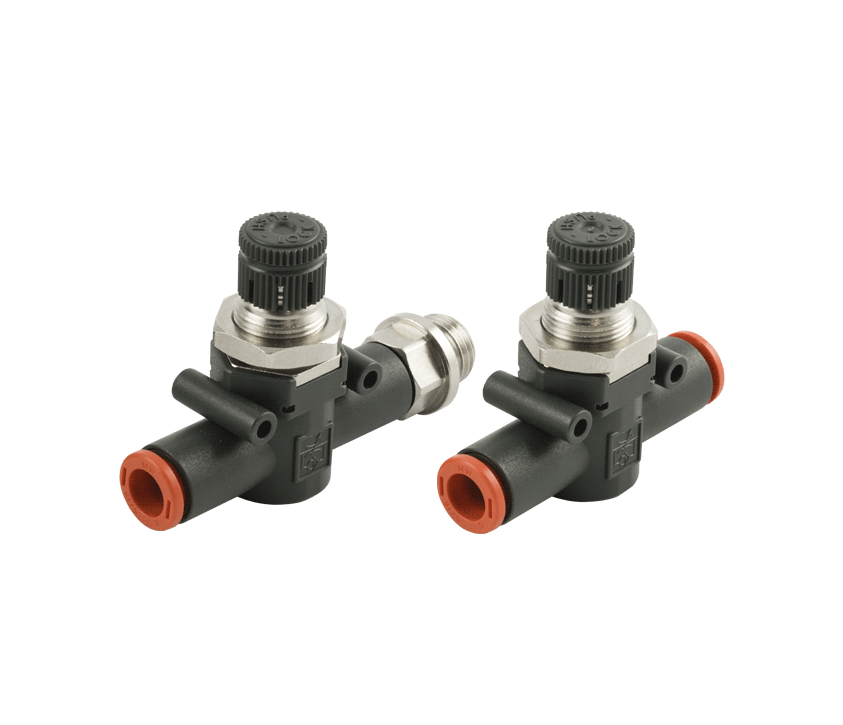 Push-Lock Flow Regulators Line On Line Series Metal Work